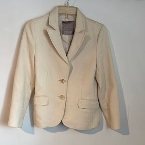 Cream Textured Tailored Blazer Jacket